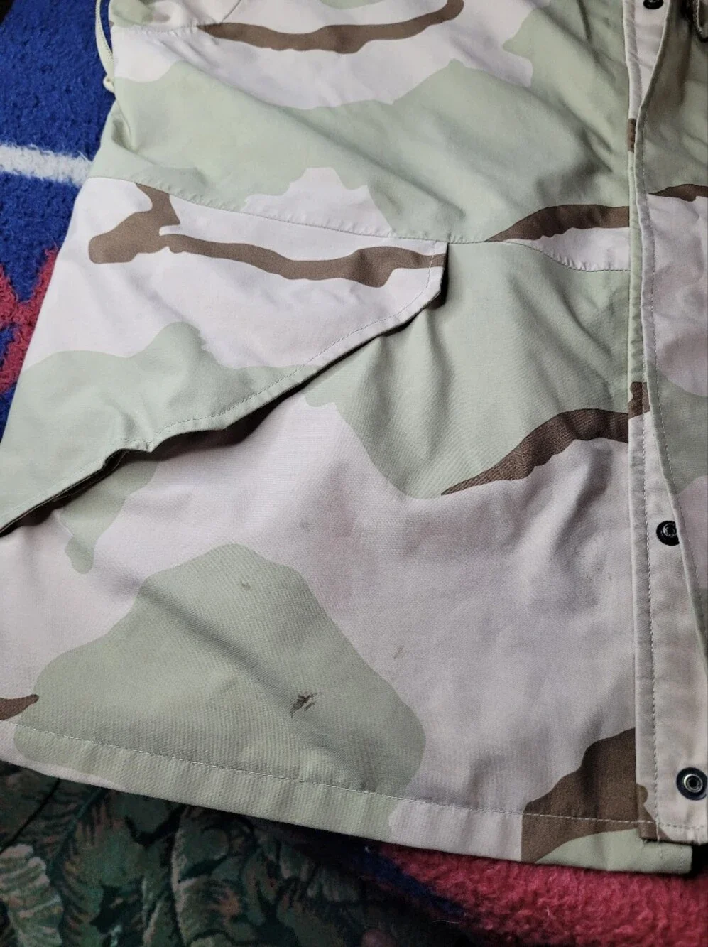 USGI Desert Camo Cold Weather Hooded Parka Mens XL Military Nylon Full Zip